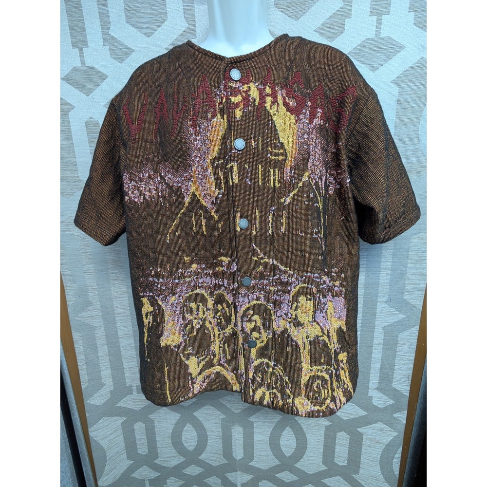NWT Valabasas Mens S "Ghost Hand" Tapestry Shirt Jacket